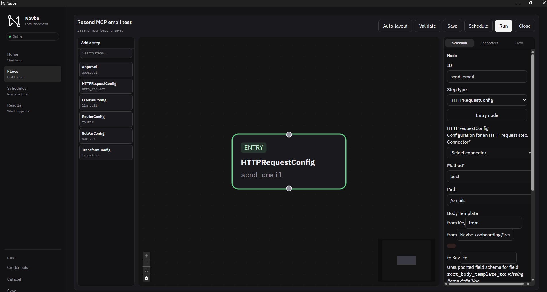 Navbe web workflow canvas